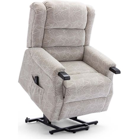 ASHFIELD ELECTRIC FABRIC DUAL MOTOR RISER RECLINER LIFT MOBILITY TILT CHAIR CREAM