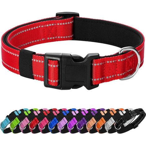 Collier réfléchissant pour chien avec rembourrage en caoutchouc souple et respirant et boucle à dégagement rapide. (1/5)