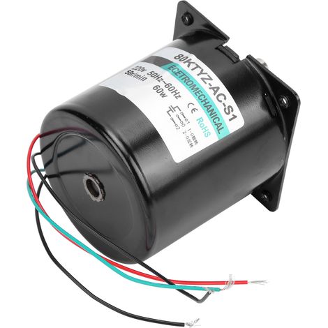 Moteur synchrone AC 60W XD80KTYZ avec condensateur et support, axe excentrique 50 tr/min, couple élevé, faible vitesse, aimant permanent, bidirectionnel, 220V, micro-moteur contrôlable (1/5)