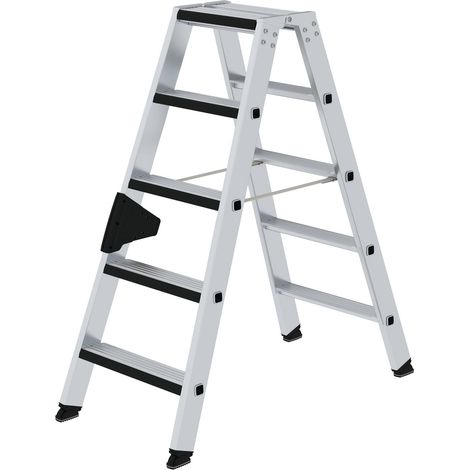 Günzburger Steigtechnik Escabeau à marches accessible des deux côtés avec clip-step relax 2 x 5 marches - 042210 (1/4)