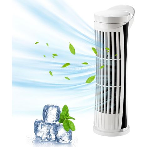 Mini Climatiseur Portable,Climatiseur Mobile,Ventilateur Rechargeable,Air Conditioner Portable,3 Vitesses, Rechargeable Par Usb, Pour La Chambre, Le Bureau, La Maison (Blanc-1) [Classe énergétique A] (1/5)