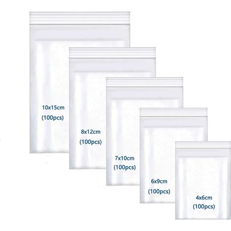500pcs/160mµ Transparent Resealable Plastic Bag Small Packaging Bag Strong and Sturdy Plastic Bags Suitable for Airtight Storage of Small Objects (1/5)