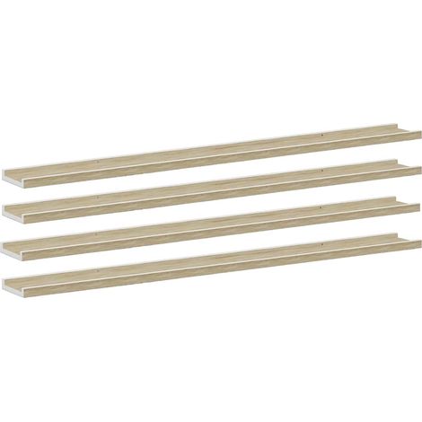 Maison Exclusive - Wandregale 4 Stk. Weiß und Sonoma-Eiche 115x9x