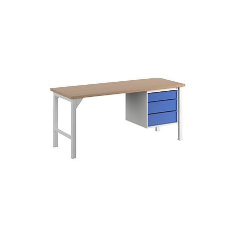 Banco de trabajo  bastidor modular  anchura 2000 mm  3 cajones