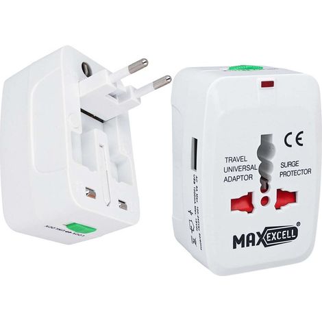 Adattatore Universale da Viaggio Con Presa EU UK USA AUS CN Con Caricatore USB 5V 1A