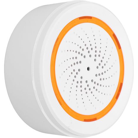 Intelligente 2,4-GHz-WLAN-Alarmsirene, Fernsteuerung per App, Licht- und Tonalarm für Zuhause, kabellos (1/5)