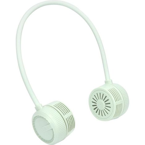 Ventilateur de cou, mini ventilateur, ventilateur portable, trois vitesses, batterie rechargeable 1000 mAh, unisexe, sortie d'air rotative à 360°, vert (1/5)