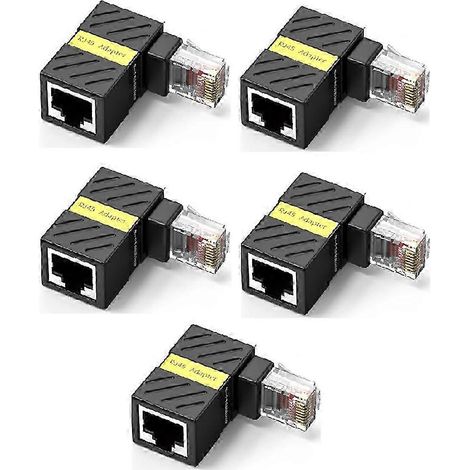 Adaptateur RJ45 à 360 degrés pour connecteur réseau coudé mâle vers femelle (1/5)