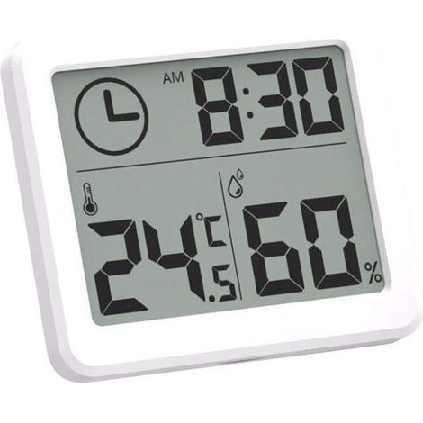 Thermomètre d'intérieur thermomètre hygromètre numérique LCD C/F thermohygromètre réveil-10-70C (1/4)