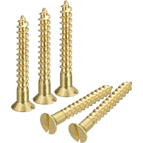 25pcs Laiton Bois Vis M4.5 x 35mm pour Travail Bois Meubles (1/5)