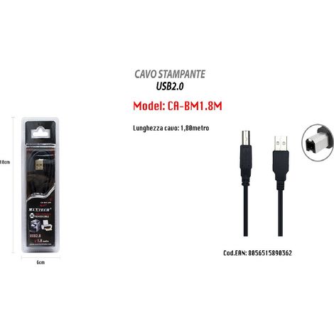 Trade Shop - Usb 2.0 Cavo Alta Velocity Standing Scanner 1.8mt Transfer Desde Ca-bm1.8m -
