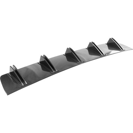 Diffuseur de pare-chocs arrière à 5 ailettes, aileron universel en fibre de carbone pour châssis de voiture, style requin, accessoires de style modifiés (1/5)