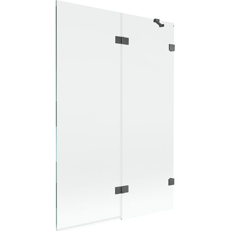 Paroi de douche Mexen Lunar à 2 volets droite 120 x 150 cm, transparent, gris canon brossé - 897-120-100-66-00-P (1/5)