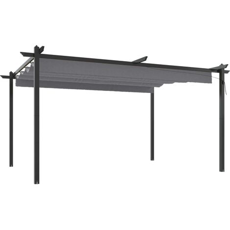 Tonnelle de jardin avec toit rétractable 4x3 m Anthracite