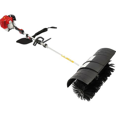 Balai balayeuse portable, moteur puissant à 2 temps, construction durable, Noir et Rouge (1/2)