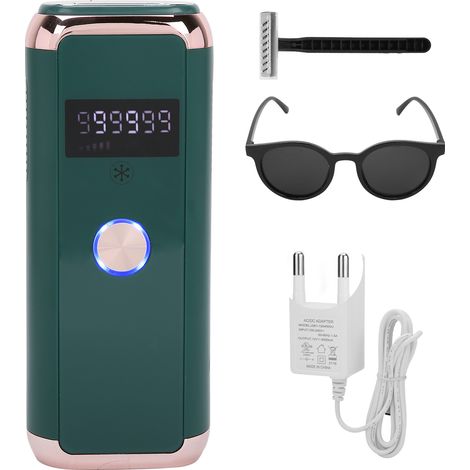 Épilateur IPL Homme Femme Sans Douleur, Appareil Photoépilation Maison avec Refroidissement Ice, Vert Foncé, 100-240V Prise EU (1/5)