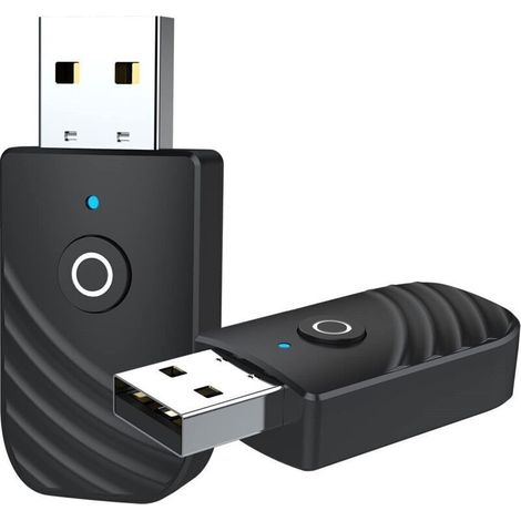 Adaptateur Bluetooth USB 5.0 Transmetteur et récepteur audio sans fil Compatible PC, téléviseurs, chaînes stéréo Câble AUX 3,5mm inclus (1/4)