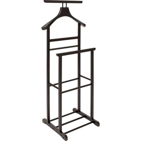 Valet de Chambre en Bois "Antidérapant" 103cm Noir (1/4)