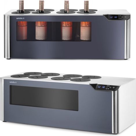 Vinoteca de doble zona, regulable para 8 botellas, LED, 60 W