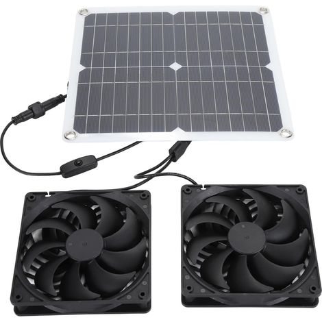 Solar Panel Fan Kit, Monocrystalline Solar Panel Powered Fan with 12W 18V, 3000 RPM Extraction, IP65, for Chicken Coop, Greenhouse, Shed, House (1/5)