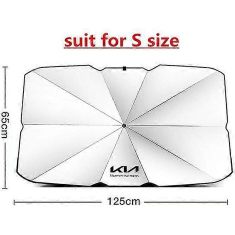 Pare-soleil de pare-brise type parapluie pour voiture, protection solaire et isolation thermique pour vitres de voiture Kia EV6 Soul Seltos - Visières solaires - Taille S (1/5)