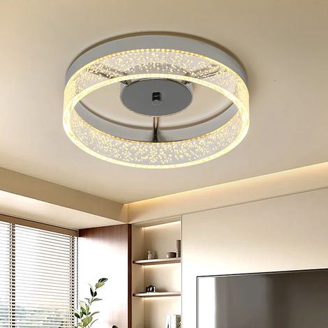 Ganeed LED Flush Mount Ceiling Light Fixture, 11.6'' Round Modern Acrylic Ceiling Lamp with Bubble Lampshade, 20W Dimmable Low Profile Kitchen Lighting Lamp for Bedroom Hallway Entryway Laundry Room (1/5)
