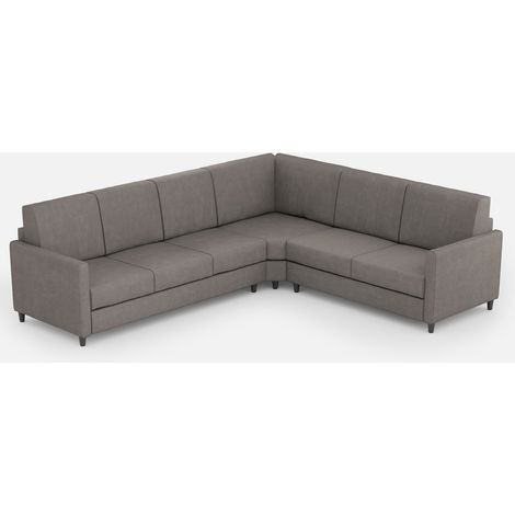 Canapé d'angle moderne italien tissu gris Korane - 5 tailles 281x241 cm-Taille 281x241 cm (1/5)