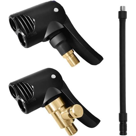 2er-Set Reifenventiladapter für Autos, Ventil-Aufblasschläuche, Fahrradpumpenverlängerungen, Messingventil-Aufblasvorrichtung für Auto-, Fahrrad- und Motorradreifen. (1/5)