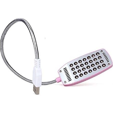 USB-Laptoplampe, Mini-Licht, 5 V, flexibler Schwanenhals, 28 LED-Lichtquelle mit Schalter für Studenten, Reisende, Büroangestellte (Pink)