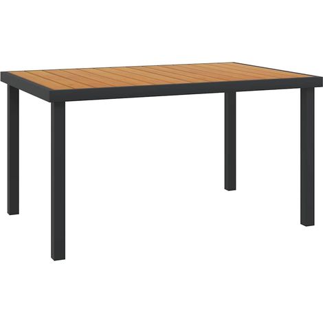 vidaXL Table de jardin Marron 140x90x74 cm Aluminium et WPC (1/5)