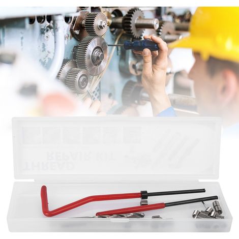 Kit de réparation de filetage M4 de 25 pièces avec boîte en plastique transparent pour machines de traitement (1/5)