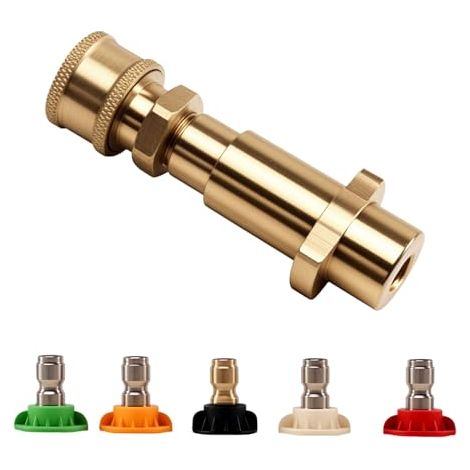 Hochdruckreiniger Pistolen Adapter 1/4 zoll mit 5 Abnehmbaren Sprühdüsenspitzen,Schnellanschluss Adapter für Schaumkanone Schaumdüse kompatibel mit Karcher/Kärcher K Serie K2, K3, K4, K5, K6, K7