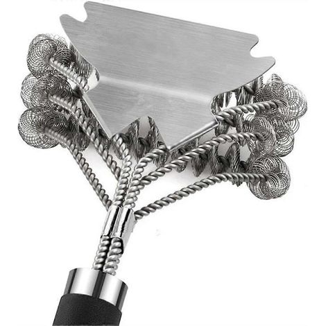 Filiyano-Brosse et grattoir sans balais pour barbecue - Brosse de nettoyage sécuritaire pour grilles de barbecue en acier inoxydable - Accessoires (1/5)