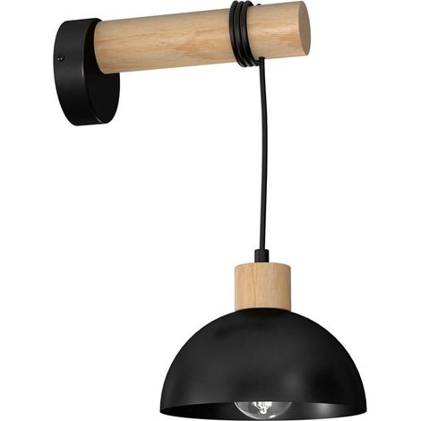 Applique murale ERIK bois clair/noir E27 60W Milagro (1/5)
