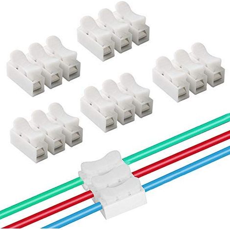 40pcs CH3 Spring Wire Connector Quick Wire Connector Electrical Cable Connector Terminal Block Connector No Screws Solder