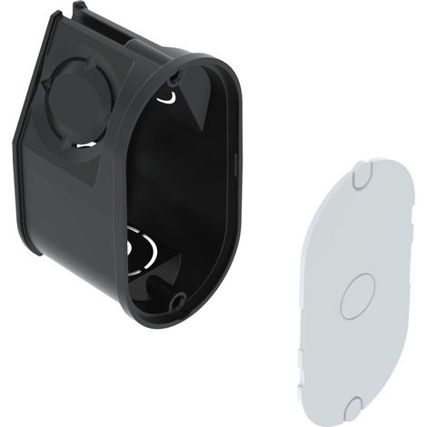 OBO Bettermann Salida de pared empotrada UP con tapa Ø2x35mm, H35 Polipropileno negro intenso, 2003732