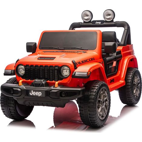 Macchina Elettrica per Bambini Jeep Wrangler Rubicon 12V con Telecomando Arancione (1/5)