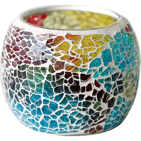 Un portacandele (senza candele) al centro del tavolo per un pranzo di nozze un supporto per un portacandele tealight con portacandele a mosaico (Re (1/4)