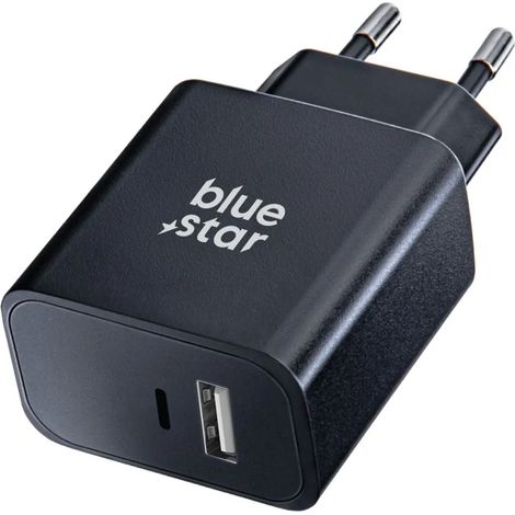 Reiseladegerät mit USB C+USB-A Buchsen PD QC4.0 3A 25W TFB-TC-25WPD schwarz (1/3)