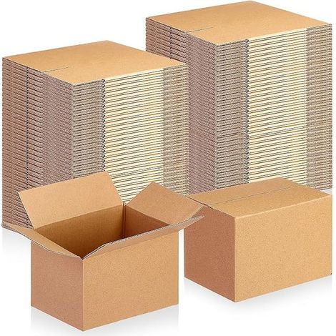 Corrugated Shipping Boxes, 15.5 x 10 x 10 cm - Packaging Boxes for Parcels, E-Commerce and Gifts - Recyclable Material - Brown (1/2)