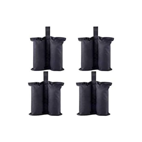 Grand sac de poids de 18,1 kg pour abris instantanés robustes de qualité supérieure - Sac de sable pour pieds de tente, auvent pop-up - Sac de pieds lesté (grand-4, noir) (1/5)