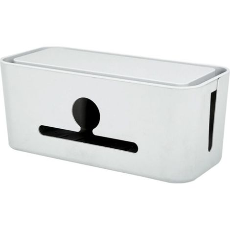 1 Boîte de rangement câbles, fentes et ouverture, support téléphone, plastique, pour maison bureau (1/5)