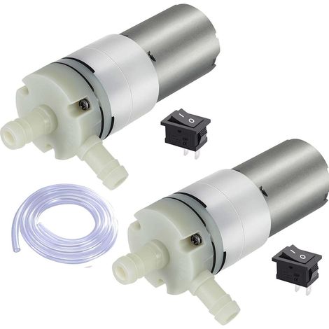 Set di 2 micropompe con motore 6V-12V per acquari, autoadescanti, 370cc 12V, mini pompa a membrana silenziosa, per macchine da tè, acquari