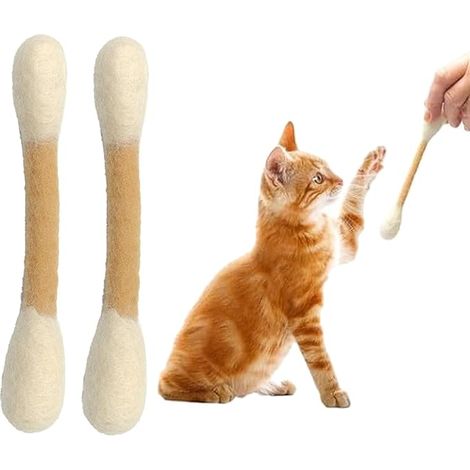 Cotton Rod Cat Toys, Cat Toys with Catnip, Interactive Cat Toy for Interacting Teeth Cleaning Game Exercise Teething Resistant (1/5)