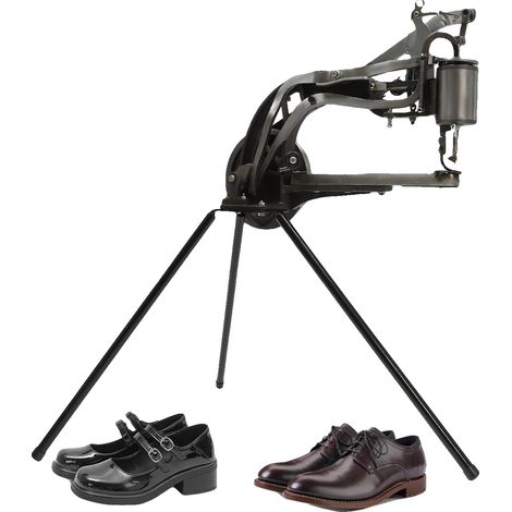 Máquina de coser cuero, diseño de manivela, longitud de puntada ajustable, color negro. (1/2)