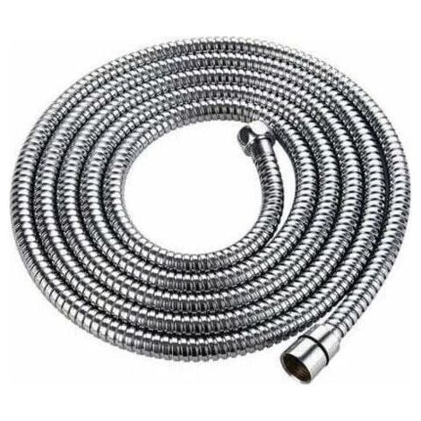 Flexible de douche 3m avec double protection anti-torsion Flexible de douche de haute qualité Tube en acier inoxydable Anti-torsion extrêmement flexible 1/2 pouce chromé (1/4)