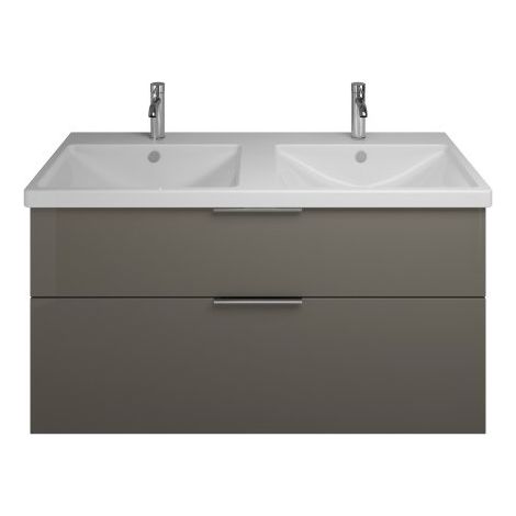 burgbad Eqio double lavabo en céramique y compris meuble (1/2)