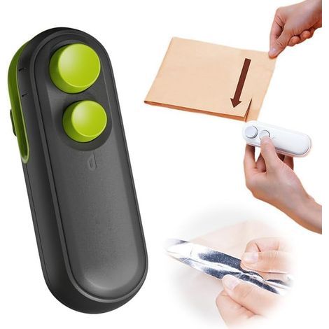 Mini Scelleur Sac Plastique,Portable Scelleuse pour Sacs Scelleur Thermique 2 en 1 avec Cutter Coupe Et Scelle Les Sacs Plastiques,Convient Aux Aliments de Cuisine pour Sac à Frites (noir) (1/5)