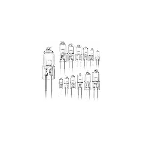 Lot de 12 ampoules halogènes G4 20W 12V 2800 K 2 broches pour hotte, cuisine, salon, chambre (1/5)
