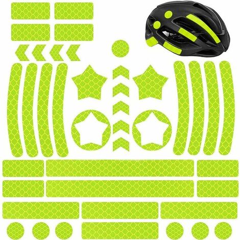 42pcs Autocollants Réfléchissants, Autocollants Réfléchissants pour Vélo Adhésif Avertissement Bande Visibilité Marqueur Sécurité Poussette Casque De Vélo Autocollants De Voiture (1/5)